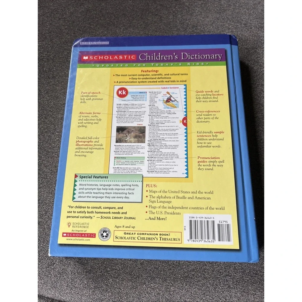 Scholastic Children's Dictionary Kids OS Multi-Color Updated Reference Book
